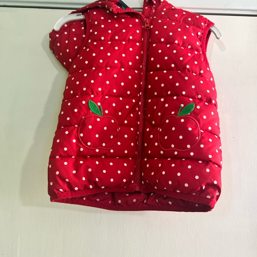 Red Polka Dot Kids Puffer Vest